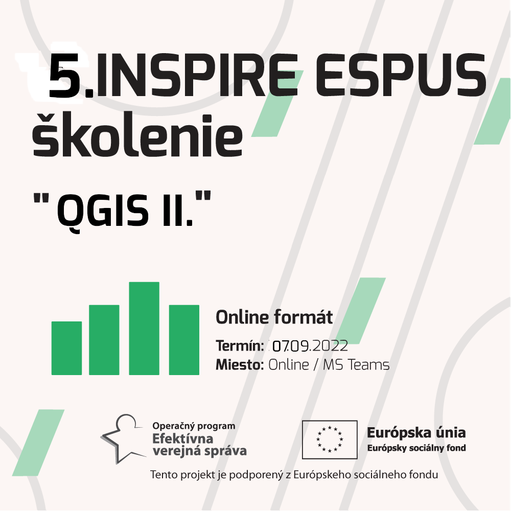 Dňa 07.09.2022 Ministerstvo životného prostredia SR zorganizovalo 5.INSPIRE ESPUS školenie zamerané na tému “QGIS II”.