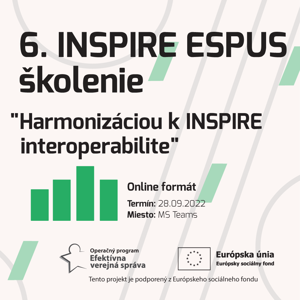 Dňa 28.09.2022 Ministerstvo životného prostredia SR zorganizovalo 6.INSPIRE ESPUS školenie zamerané na tému “Harmonizáciou k INSPIRE interoperabilite”. Príspevok poskytuje výstupy z tohto podujatia.