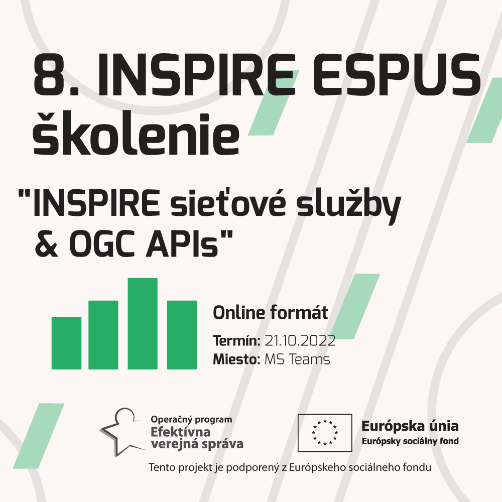 Dňa 21.10.2022 Ministerstvo životného prostredia SR zorganizovalo 8.INSPIRE ESPUS školenie zamerané na tému “INSPIRE sieťové služby & OGC APIs”. Príspevok poskytuje výstupy z tohto podujatia.