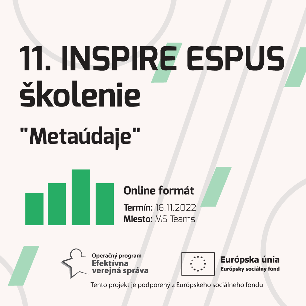 Dňa 16.11.2022 Ministerstvo životného prostredia SR zorganizovalo 11.INSPIRE ESPUS školenie zamerané na tému “Metaúdaje”. Príspevok poskytuje výstupy z tohto podujatia.