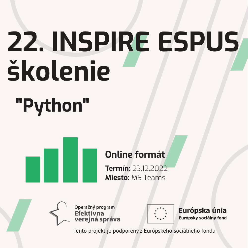Pozývame Vás na dvadsiate druhé INSPIRE ESPUS školenie zamerané na tému "Python“.