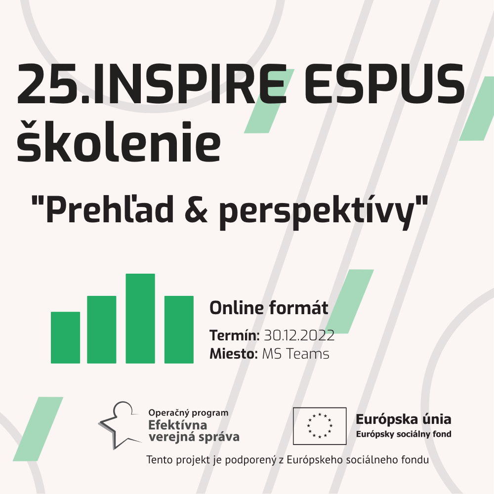Pozývame Vás na dvadsiate piate INSPIRE ESPUS školenie zamerané na tému "Prehľad & perspektívy“.