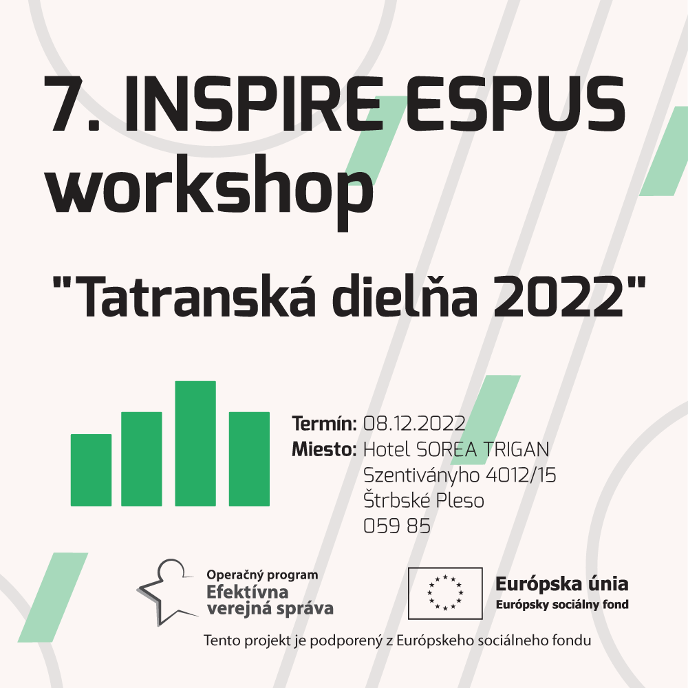 Dňa 08.12.2022 Ministerstvo životného prostredia SR zorganizovalo 7.INSPIRE ESPUS workshop zameraný na tému "Tatranský workshop 2022”. Príspevok poskytuje výstupy z tohto podujatia.