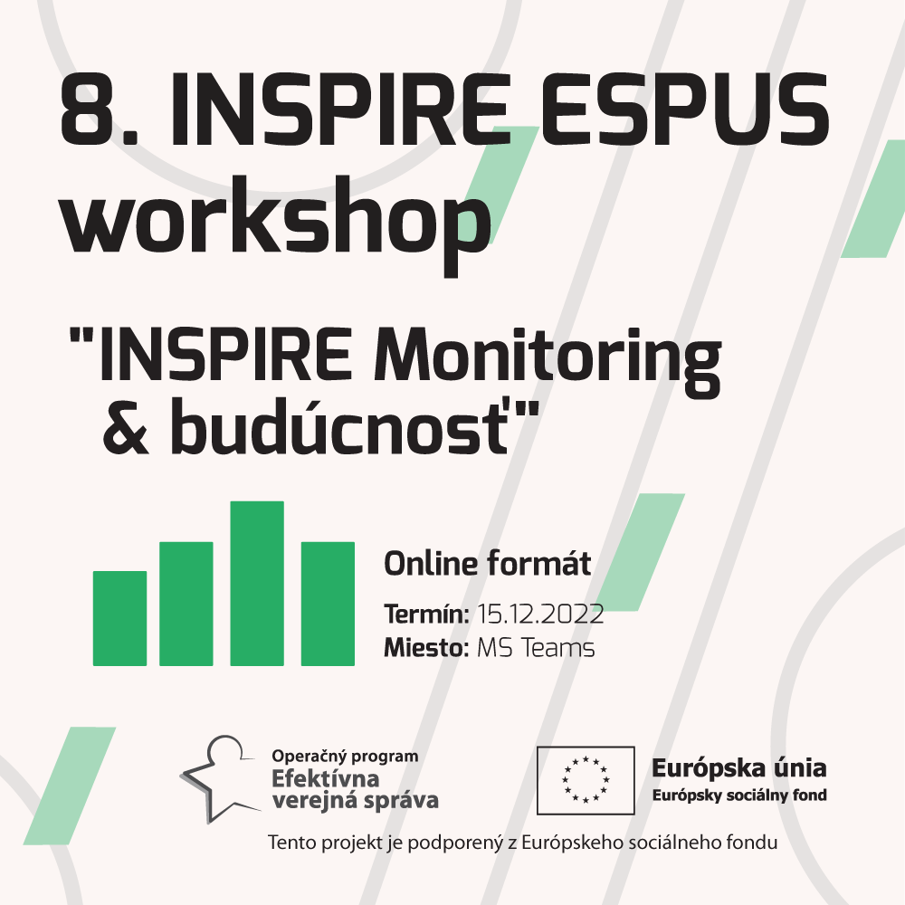 Dňa 15.12.2022 Ministerstvo životného prostredia SR zorganizovalo 8.INSPIRE ESPUS workshop zameraný na témy "INSPIRE Monitoring & budúcnosť". Príspevok poskytuje výstupy z tohto podujatia.