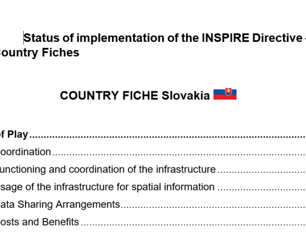 Konzultácia návrhu SK INSPIRE Country Fiche a monitoringu 2023