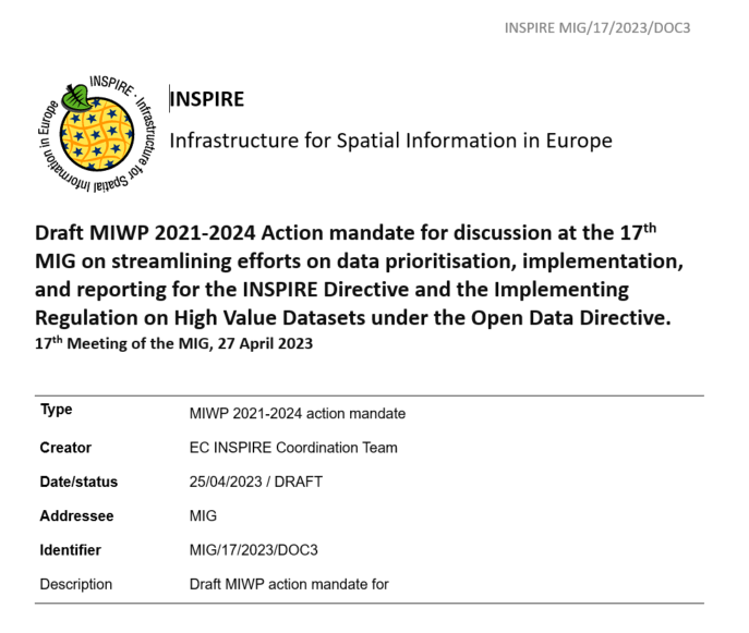 Konzultácia k návrhu mandátu pre Aktivitu 2.5 INSPIRE - HVD Symbiosis