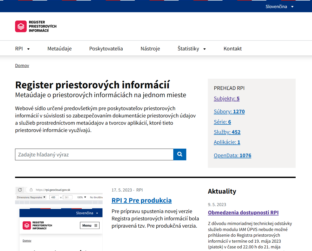 Vo väzbe na legislatívne požiadavky ako aj očakávania aplikačnej praxe, sprístupní Ministerstvo životného prostredia Slovenskej republiky novú verziu Informačného systému Registra priestorových informácií.