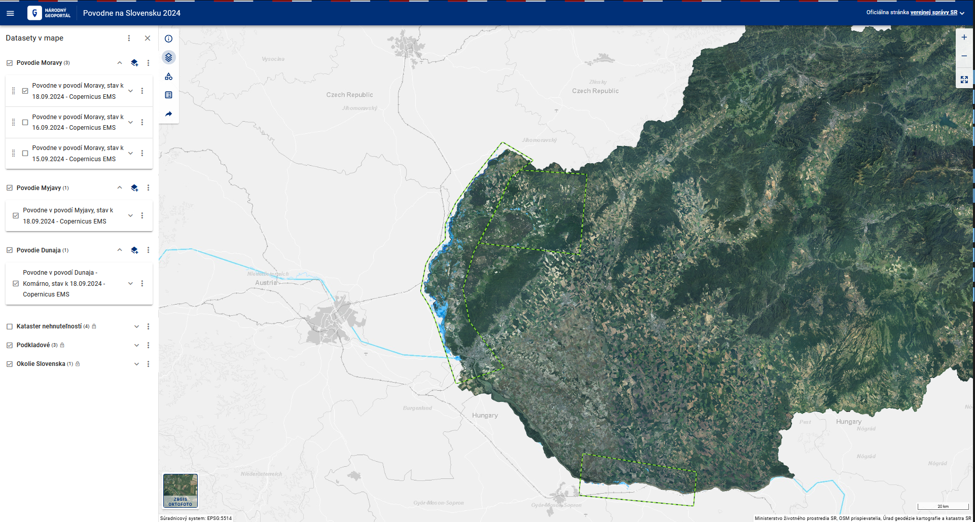 Mapovanie povodní, ktoré v Septembri zasiahli i Slovensko