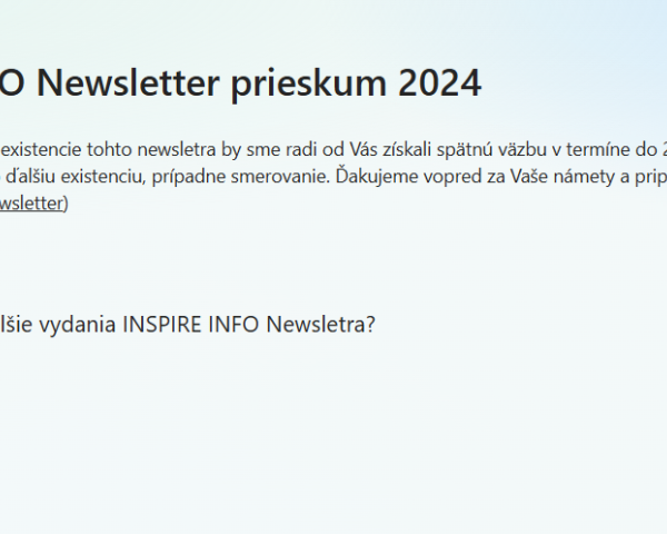 INSPIRE Info Newsletter prieskum 2024